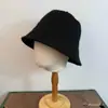 Sombrero de Pescador Tejido Estilo Japonés para Mujer, Otoño e Invierno de Gama Alta, Adelgazante, Sombrero de Cubo de Color Sólido, Elegante Versátil Cálido Sombrero Cloche