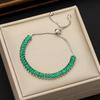 Pulseira Retangular de Zircônia com Contas Quente de Venda Transfronteiriça 2,5*5 Comprimento Ajustável Acessório de Moda Colorido