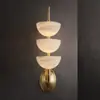Luminária de parede de fundo para sala de estar em mármore natural e cobre total, designer de arte, luz francesa de luxo, luminária de cabeceira italiana para quarto