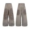 Jia Yi Ku 2026 Nuevos Jeans Estilo Motociclista Americano Estilo Desierto Resistentes Lavados Teñidos Sucios Personalizados Pantalones Anchos Sueltos