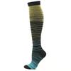 Youlijian Cross-border Masculino Elastic Compression Meias Over-knee Stripe Sports Long Pressure Ankle Meias Quick Dry