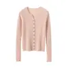 Nueva colección de otoño e invierno: Cárdigan de punto 100% cachemir para mujer, con cuello en V, corte holgado y mangas largas, que irradia un estilo sofisticado y elegante