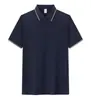 210g 40 Fios Algodão Imitação Alta Elasticidade Seda Puxar Cor Combinando Gola Secundária Roupa de Trabalho Uniforme de Classe Logo Estampado Camisa Polo de Manga Curta