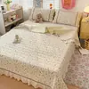 Nuevo colcha acolchada de encaje de algodón francés clase A con ribete de encaje estampado juego de tres piezas funda de edredón mismo estilo venta caliente transfronteriza