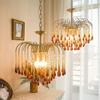 Lustre italiano retrô de vidro com gota d'água e meleca, estilo boêmio, para vestiário, sala de estar, quarto, lustre americano