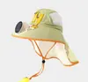 Ventilador a Energia Solar Chapéu de Sol Infantil, Chapéu de Sol com Bloqueio UV para Meninos e Meninas, Apito de Carregamento USB, Aba Larga com Proteção para Pescoço