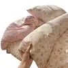 Juego de Cuatro Piezas de Hilo Tipo Nube Amigable con la Piel, Juego de Tres Piezas Estilo Sábana, Ropa de Cama Tradicional Sábana Ajustable de Algodón Lavado