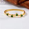 Pulsera de acero de titanio con incrustaciones de diamantes para mujer, diseño nicho de lujo ligero de alta gama, pulsera exquisita con forma de corazón de oro de 18 quilates