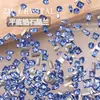 ZM Zirconia Nuevo Cristal Azul Súper Brillante de Fondo Plano para Uñas, Pedrería Azul de Forma Irregular, Mini Corazones Decoraciones para Uñas