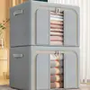 Caja de Almacenamiento de Acero de Color Sólido, Organizador de Ropa Plegable, Gabinete, Caja de Almacenamiento Estacional para Mudanzas, Caja de Almacenamiento Transparente para Juguetes