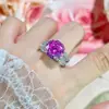 Anel Aberto de Alto Padrão para Mulheres, Octogonal, Corte Rosa, Corte Millennium, Pedra Preciosa Tricolor, Radiante, Alto Quilate, Totalmente Diamantado