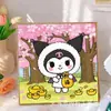 Pintura de Diamantes para Niños Kuromi Hecho a Mano DIY Pintura de Pegatinas de Diamantes Sanrio Pintura de Diamantes con Diamantes Completos 5D Tamaño Pequeño