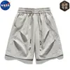 Pantalones Cortos de Seersucker de Seda Helada Marca Nasa para Hombre Verano Sueltos Talla Grande Pantalones Deportivos Pantalones Casuales de Playa para Hombre
