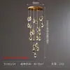 [Castanha d'Água de Gelo] Lustre Longo de Escada Totalmente em Cobre Atmosférico Pós-moderno Luxo Leve Cristal Villa Duplex Corredor Escadaria Luzes