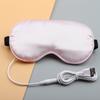 Antifaz para Dormir de Vapor USB, Seda Simulada, Recargable, Opaco, Saquito para Mujer, Compresa Caliente para Aliviar la Fatiga Ocular, Suave y Transpirable