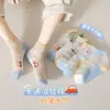 Calcetines para niños, de algodón, de primavera y verano, de malla, transpirables, de seda helada, finos, para niños y niñas, al por mayor