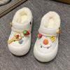 Confortáveis e Não Cansativas para os Pés, Pantufas Peludas Casuais para Exterior, Tamancos Fofos com Solado Grosso de Pelúcia para Mulheres, Novo Modelo Outono e Inverno 2025