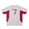 Camiseta Casual Estilo Americano Costura Bordada Estampa de Letras Manga Curta Masculina Verão Raglan Solta Meia Manga Camiseta de Casal