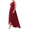 Vestido de Noite Transfronteiriço da Amazon para Mulheres, Novo Estilo, Elegante Ombro Único, Pequena Cauda, Banquete de Socialite, Festa de Aniversário, Vestido para o Dia a Dia