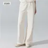 Pantalones Deportivos Transfronterizos Gruesos y Cálidos, Pantalones Largos Casuales de Pierna Recta y Pierna Ancha para Mujer, Adecuados para Fitness, Correr y Uso al Aire Libre, con Cordón