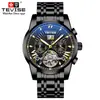 Reloj de Hombre Suizo Tevise Moda Tendencia Reloj Mecánico Totalmente Automático Reloj Luminoso Resistente al Agua Suministro Directo de Fábrica