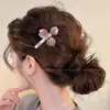 Exquisito y de alta gama clip para el pelo con pedrería estilo coreano para mujer, nuevo modelo 2026, pinza de pico de pato para la frente, pasador recto para flequillo lateral