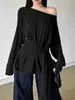 ¡7 Colores! Blusa de Moda con Tirantes para Mujer de Celebridad de Internet, Ropa Delgada de Manga Larga Holgada para Protección Solar, Top Sexy Versátil