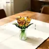 Buquê de Rosa Esmaltada Zibo Mini Arranjo de Flores Artificiais de Vidro Decoração de Mesa Artesanato Presente de Dia dos Namorados