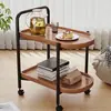 Mesa de centro pequeña móvil, carrito pequeño, mini estantería de almacenamiento para sala de estar y balcón, con ruedas, mesita de noche, mesa auxiliar, mesa redonda pequeña