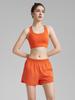 Conjunto Esportivo de Duas Peças Feminino Anti-Brilho de Secagem Rápida Shorts de Yoga Costas em I Sutiã Esportivo com Bojo Fixo à Prova de Choque