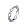 Anillo de cadena de plata esterlina s925 para mujer, estilo nicho ligero, de lujo, estilo europeo y americano, con giro, joyería de moda de estilo frío.