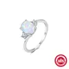Nuevo anillo de plata de ley S925 con fila de diamantes, flor Aobao, turquesa, moda, personalidad, diseño retro de nicho, anillo para el dedo índice, anillo de cola