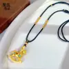 Colgante Hueco Esmaltado en Oro Estilo Antiguo para Mujer, Color Duradero, Lujo Ligero de Nicho, Cadena para Clavícula del Año Zodiacal