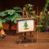 Jardinería de Micro-Paisaje Búho Tocón de Árbol Columpio Decoración Resina Suculenta Maceta Arreglo Floral