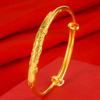 Pulsera de Oro al Vacío Tallada a Mano con Hilo de Oro Pulsera Popular de Moda Flor Borracha Flores Florecen Pulsera Rica