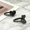 Pinza para el Cabello de Mariposa con Pedrería Negra Linda Pinza para Flequillo Tachonada de Diamantes Full Diamond Pasador Lateral Pequeño Exquisito Clip de Maquillaje de Lujo Ligero