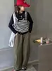 Conjunto Otoñal para Niñas 2026 Nuevo de Moda de Dos Piezas: Elegante Chaleco a Rayas y Jeans de Pierna Curva para Niños Mayores