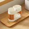 Prateleira Simples Avançada Tudo-em-um para Escova de Dentes e Pasta de Dentes para Banheiro, Porta-Copos para Enxaguante Bucal, Conjunto de Lavabo para Banheiro, Porta-Copos