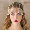 Acessórios de cabelo de moda europeia e americana Borla de estilo nacional Pérola hairband exagerado desempenho de palco strass Cadeia de cabelo