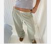 Pantalones anchos a rayas para mujer de Amazon, pantalones casuales de calle, sueltos, de cintura alta, 2024