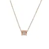 Nueva cadena de clavícula de lujo estilo coreano, collar versátil de acero de titanio de moda para mujer, colgante simple clásico de circón, accesorio versátil