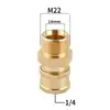 Adaptador de lavadora de alta pressão por atacado transfronteiriço Kit de conexão rápida de 1/4 de polegada M22-14 conector de cobre de conversão