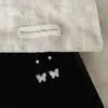 Set de Aretes de Mariposa con Gradiente de Circonita Azul para Mujer, Pendientes de Lujo Accesible de Nicho de Alta Gama, Exquisitos Pendientes de Corazón Girly