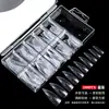 Caixa com 100 Peças de Unhas para Manicure, Unhas Postiças Transparentes de Aplicação Total e Meia Aplicação, Unhas para Manicure Totalmente Foscas e Meio Foscas