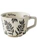 Taza de gres pintada a mano taza de cerámica para leche y café taza de desayuno de alto valor