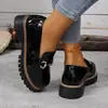 Mocasines vintage de tacón grueso y suela gruesa para tallas grandes de comercio exterior, nuevos zapatos casuales de estilo británico para mujer de primavera y otoño