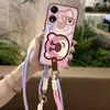 Adequado para Capa de Celular Huawei, Borda Totalmente Envolvente para Mulheres, Simples e Moderno Cordão para Pendurar no Pescoço Versão Q Casal Diagonal à Prova de Poeira