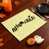 Serie de Halloween Transfronteriza Tela Cuadros Manteles Individuales, Manteles Individuales, Sala de Estar, Mesa de Comedor Occidental, Decoración de Cafetería, Aislamiento Térmico Personalización
