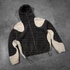 Otoño e Invierno Nuevos Chaquetas y Sudaderas de Felpa Polar Plus de Colores Contrastantes Transfronterizas, Estilo High Street, Chaquetas con Capucha y Cierre para Hombre y Mujer