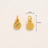 Pingente Tradicional de Liga Metálica com Gotejamento de Ouro, Ornamento Auspicioso, Acessórios para Joias com Corda Trançada Feita à Mão DIY